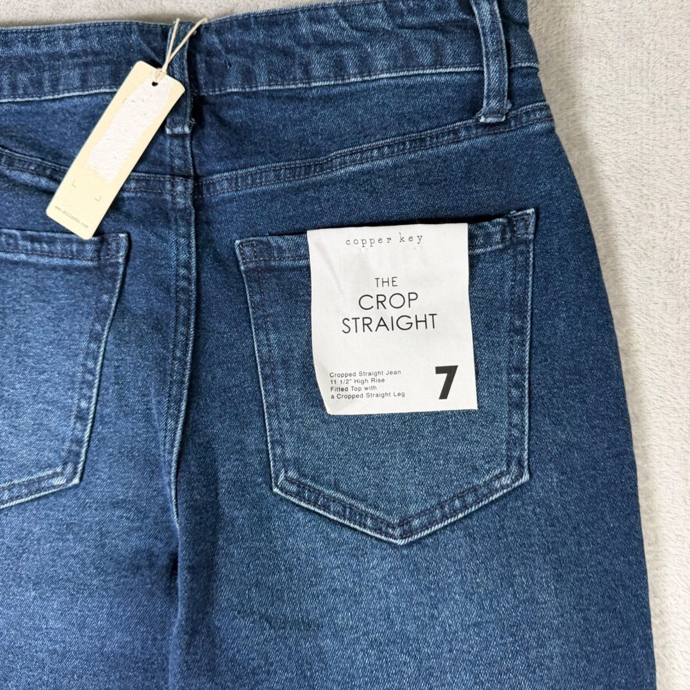 Copper Key The Crop Straight Jeans Womens 7 High Rise Dark Wash Denim CJ1463NFFH - Picture 6 of 8